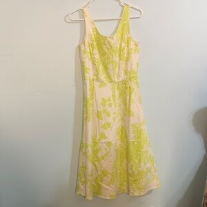 Liz Claiborne Yellow and White Midi Dress